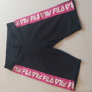 Fila womens‎ sport shorts striped 'black pink size M